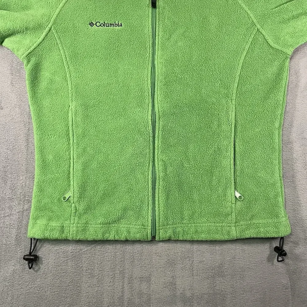 Columbia Fleece Jacket Green Women’s M Zip Up Outdoor Lightweight Coat